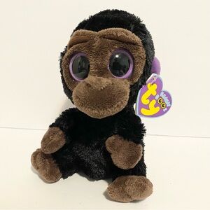 TY Beanie Boos Romeo Boo Plush Monkey Black Glitter Sparkle Purple Tag Chimp